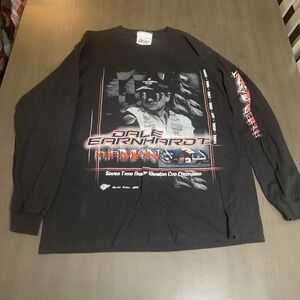 Dale Earnhardt 7 Time NASCAR Champion Racing T Shirt Black L Long Sleeve Vtg